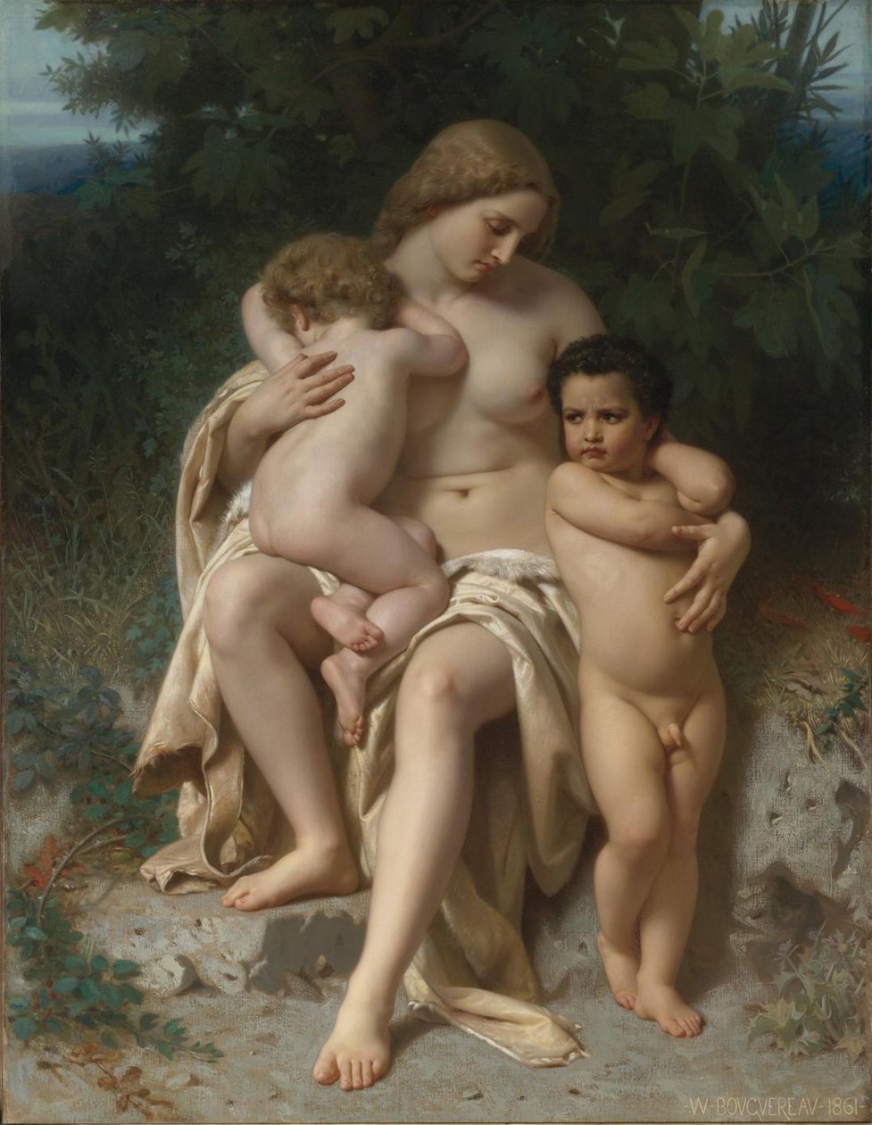 A primeira disputa Caim e Abel, 1861 de William Adolphe Bouguereau
