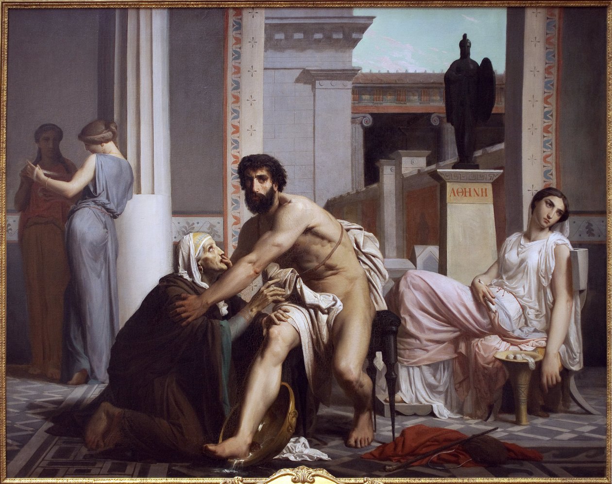 Ulisses reconhecido pela sua enfermeira, Euryclee de William Adolphe Bouguereau