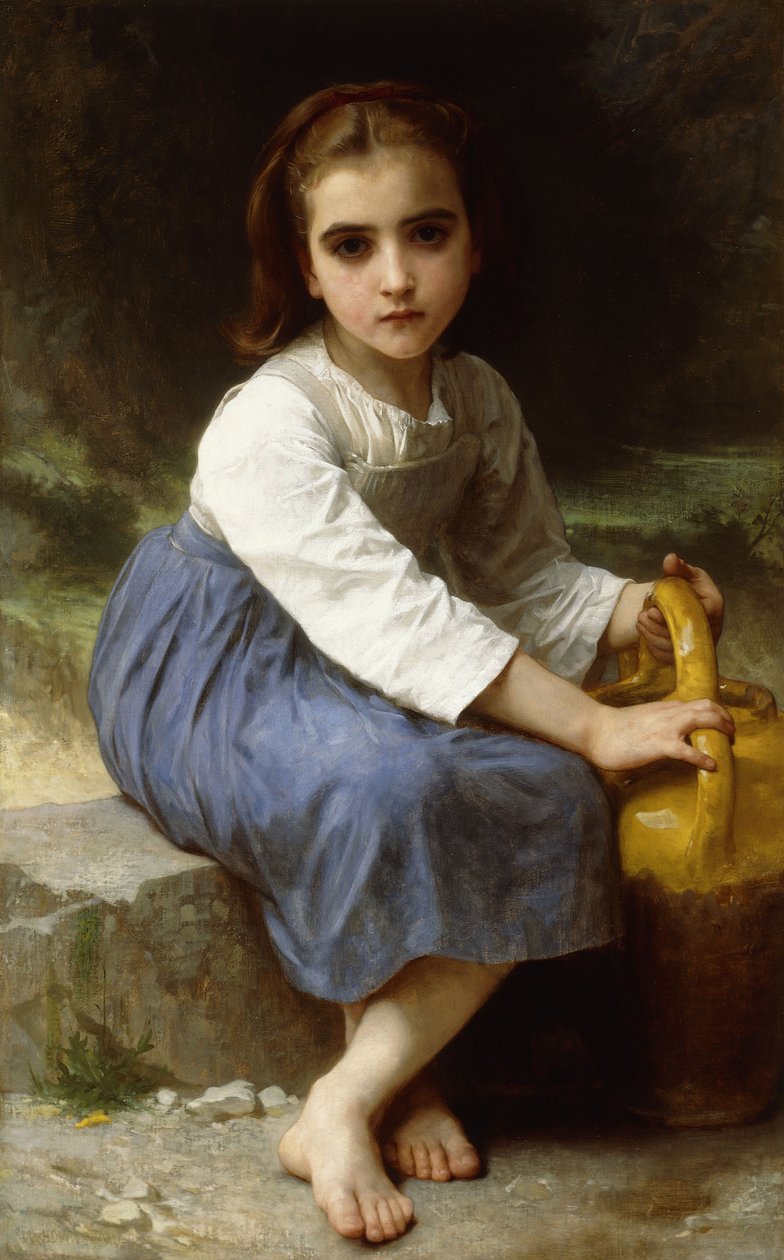 Moça com um jarro; Moça com um jarro, 1885 de William Adolphe Bouguereau