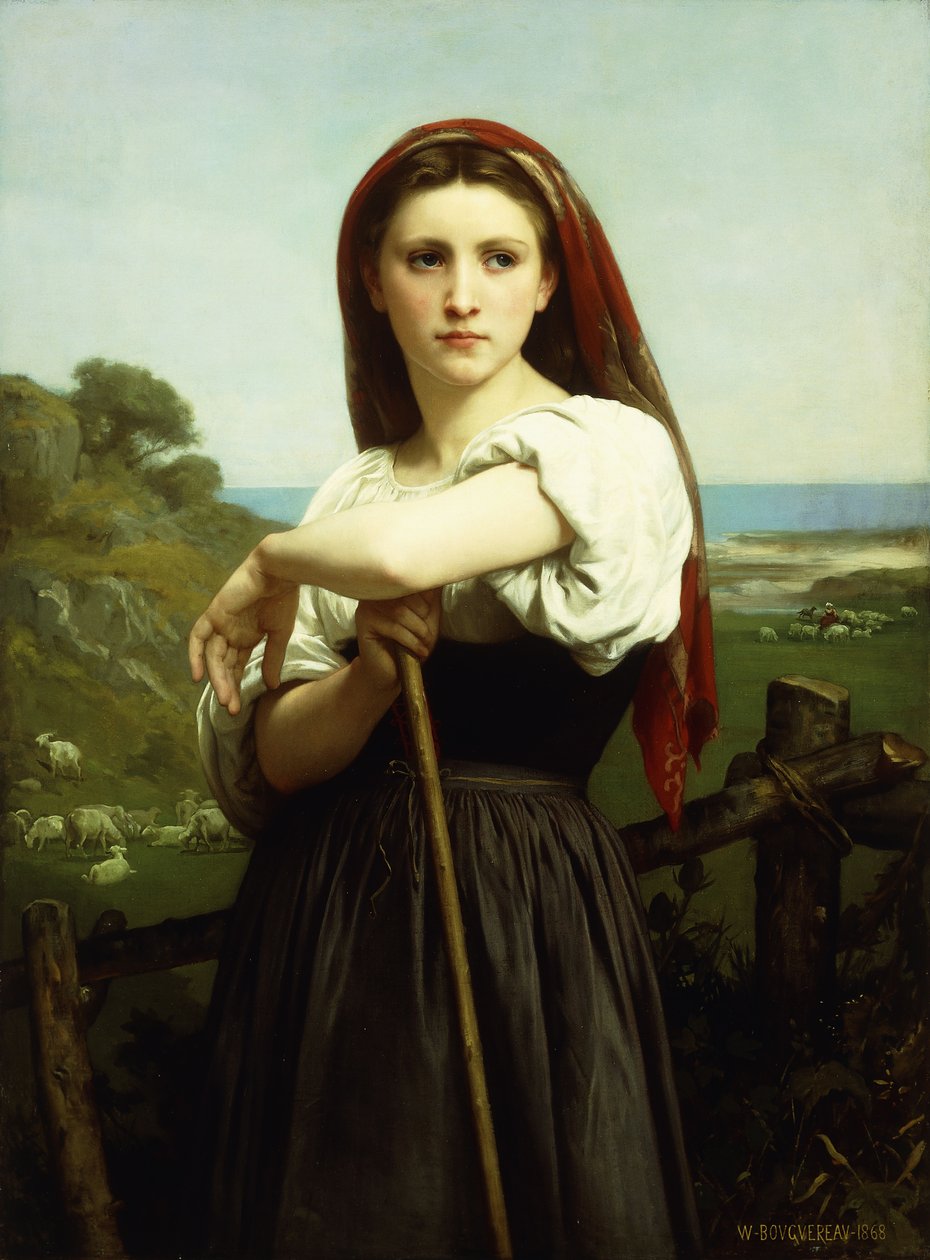 Jovem pastora; Pastora jovem, 1868 de William Adolphe Bouguereau