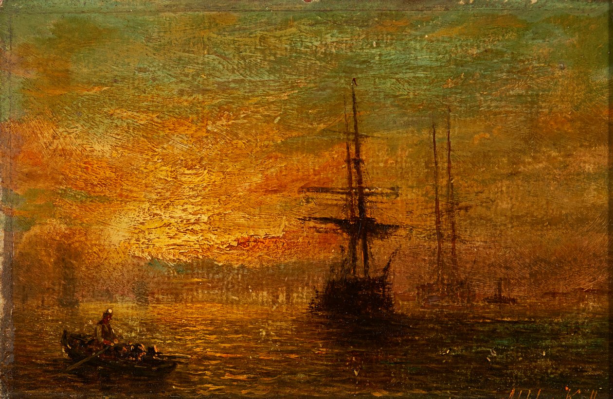 Remo (óleo a bordo) de William Adolphus Knell