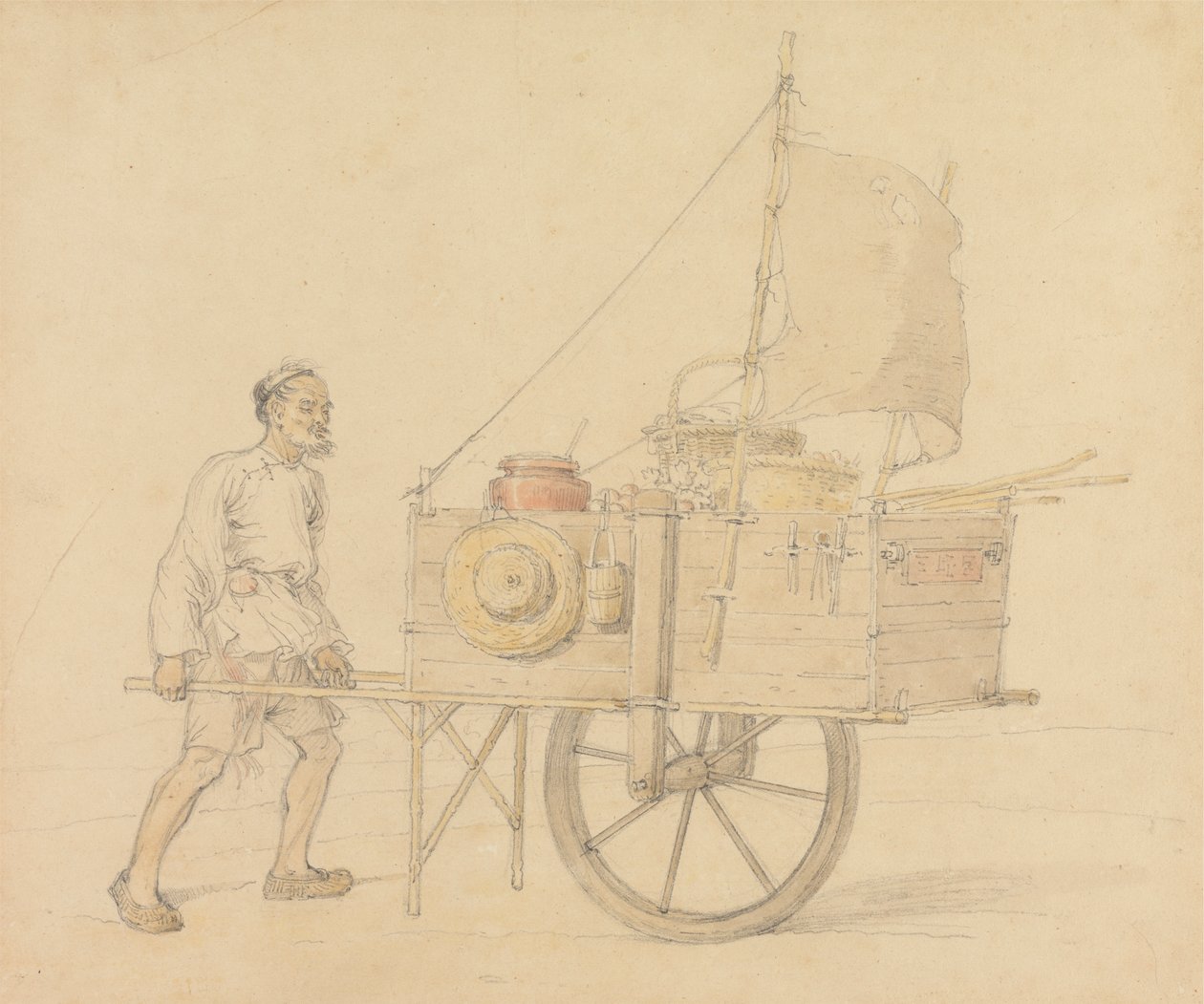 Transportador Chinês com o seu Barrow de Conjunto de Velas de William Alexander