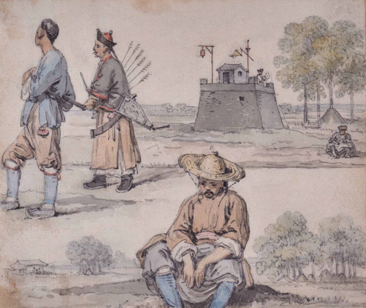 Figuras chinesas (um arqueiro) de William Alexander
