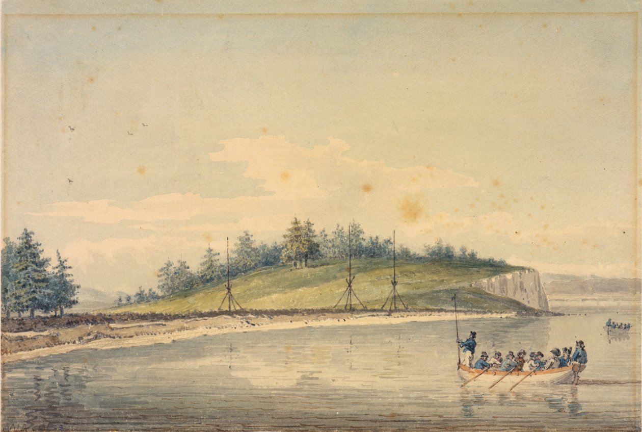 Notáveis postes de apoio, em Port Townsend, no Golfo da Geórgia de William Alexander