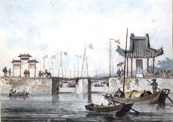 Navios perto de uma eclusa de William Alexander