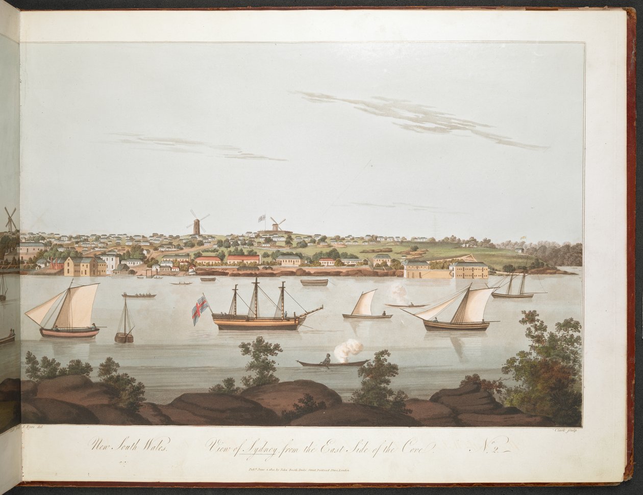 Vista de Sydney a partir do lado leste da enseada. de William Alexander