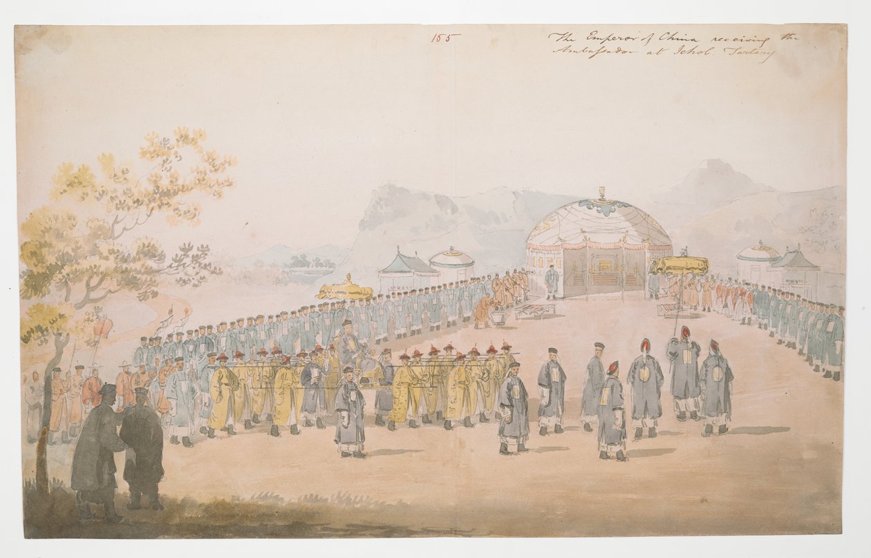 WD 961 f.58 "O Imperador da China recebendo o Embaixador em Jehol, Tartária de William Alexander