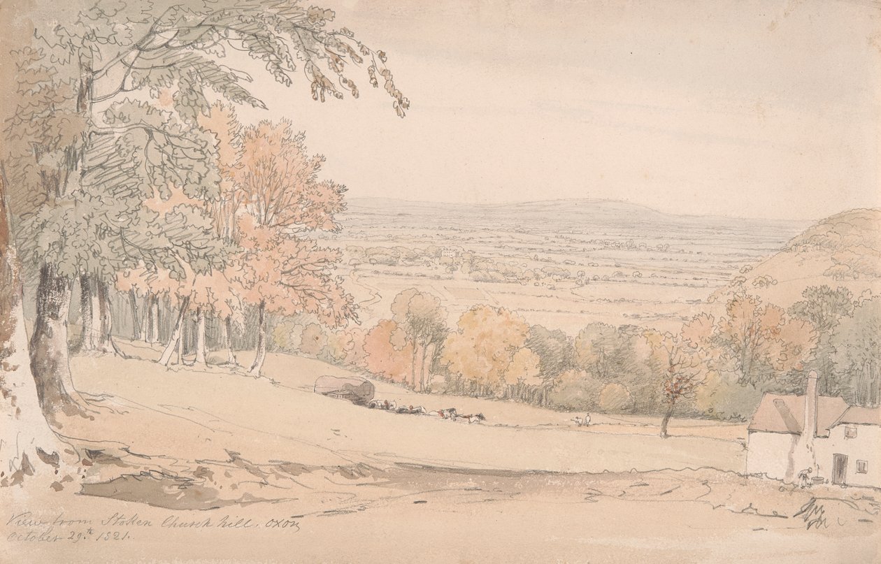 Vista de Stokenchurch Hill, Buckinghamshire de William Alfred Delamotte