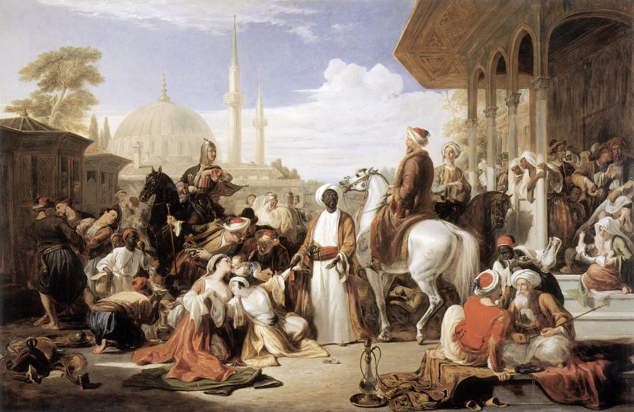 O Mercado de Escravos, Constantinopla de William Allan