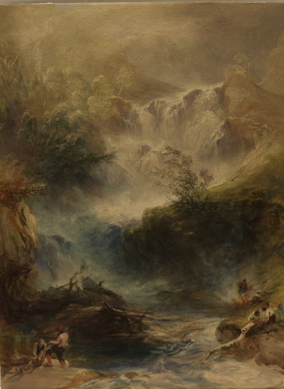 Torke Waterfall, Killarney, c.1860 (aguarela e lápis sobre papel) de William Andrews Nesfield