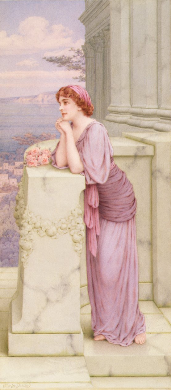 Day Dreams (lápis e aquarela) de William Anstey Dolland