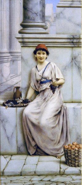 Um Fruiteller Romano (aguarela sobre papel) de William Anstey Dollond