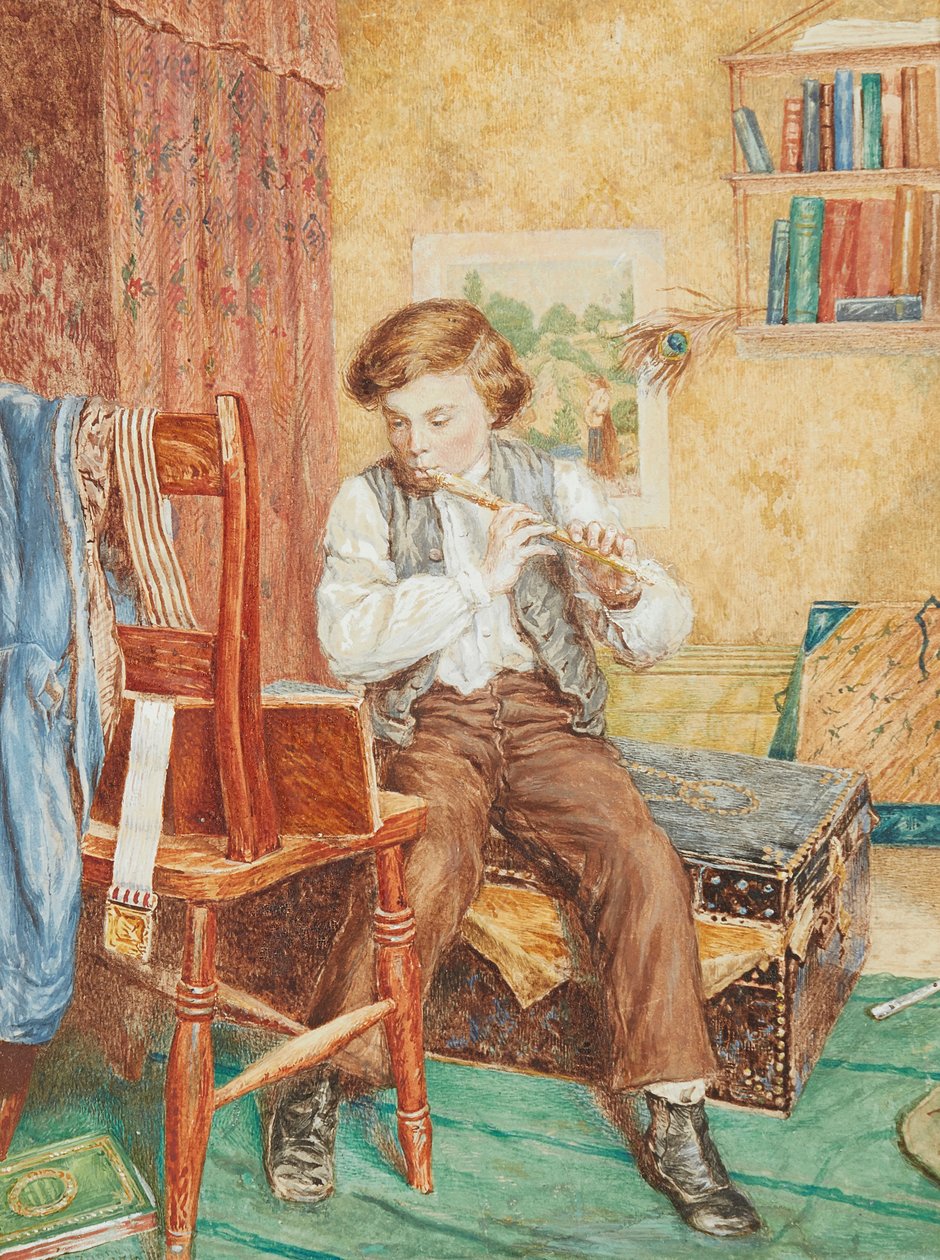 O Jovem Músico (aquarela) de William B. Bunney