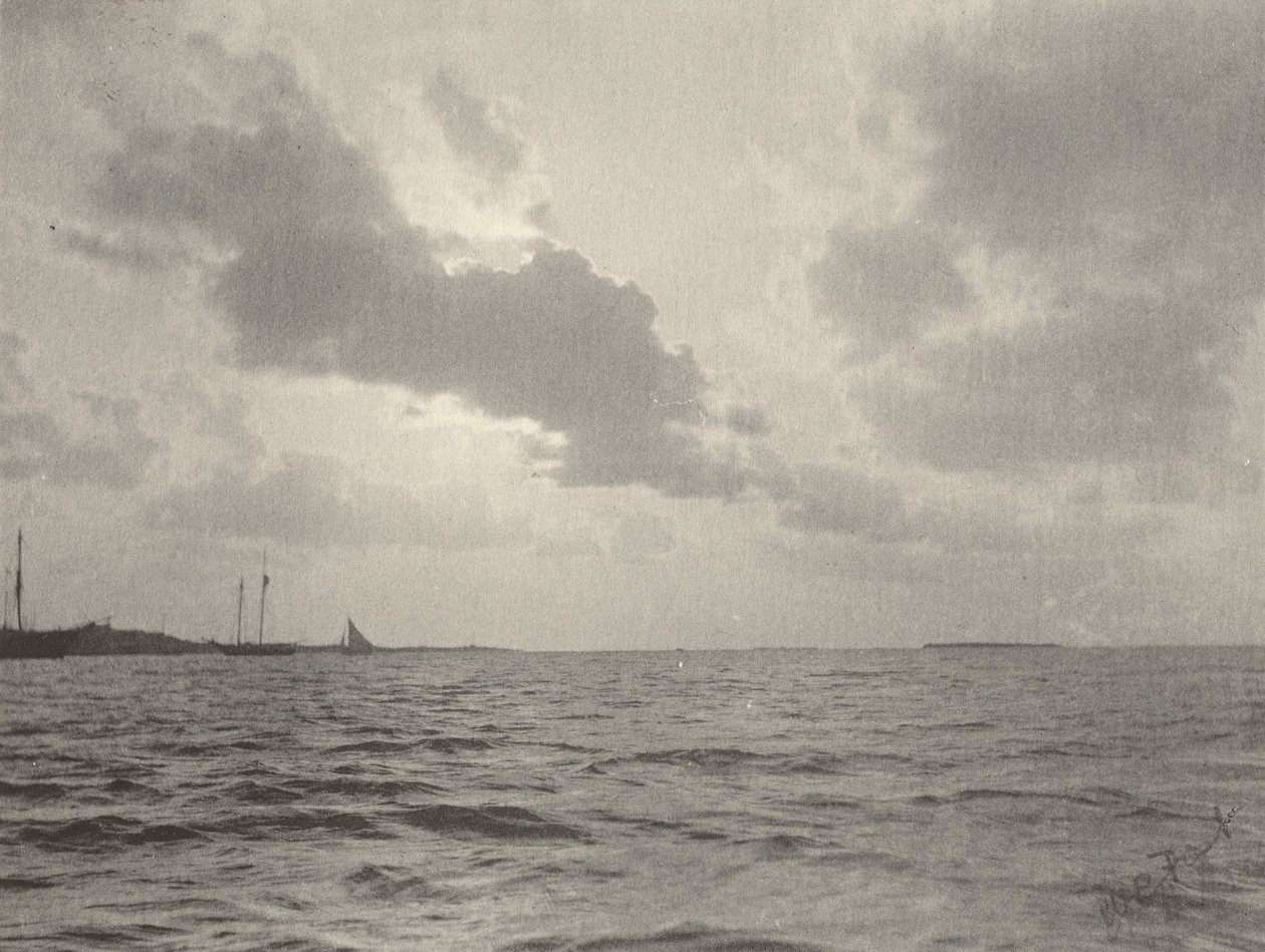 Pôr do sol sobre a água, década de 1890 (foto) de William B. Post