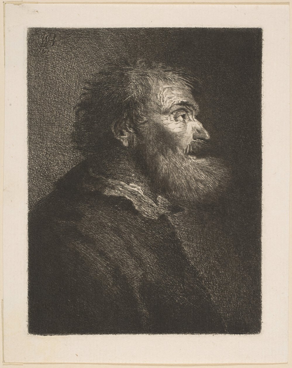 Um homem velho de perfil, 1761. de William Baillie