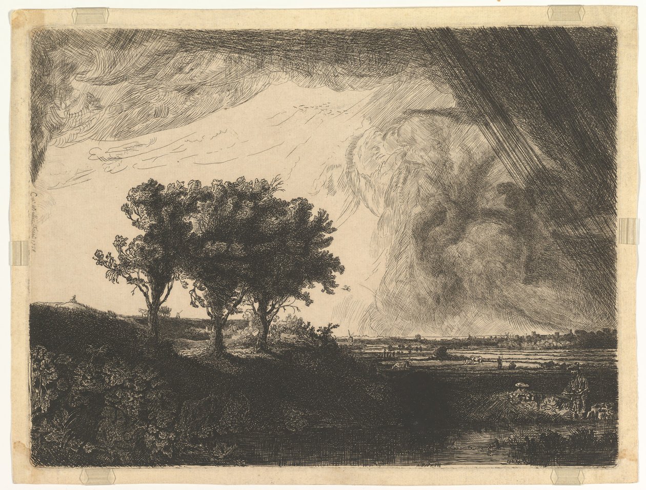 As Três Árvores, depois de Rembrandt, 1758. de William Baillie