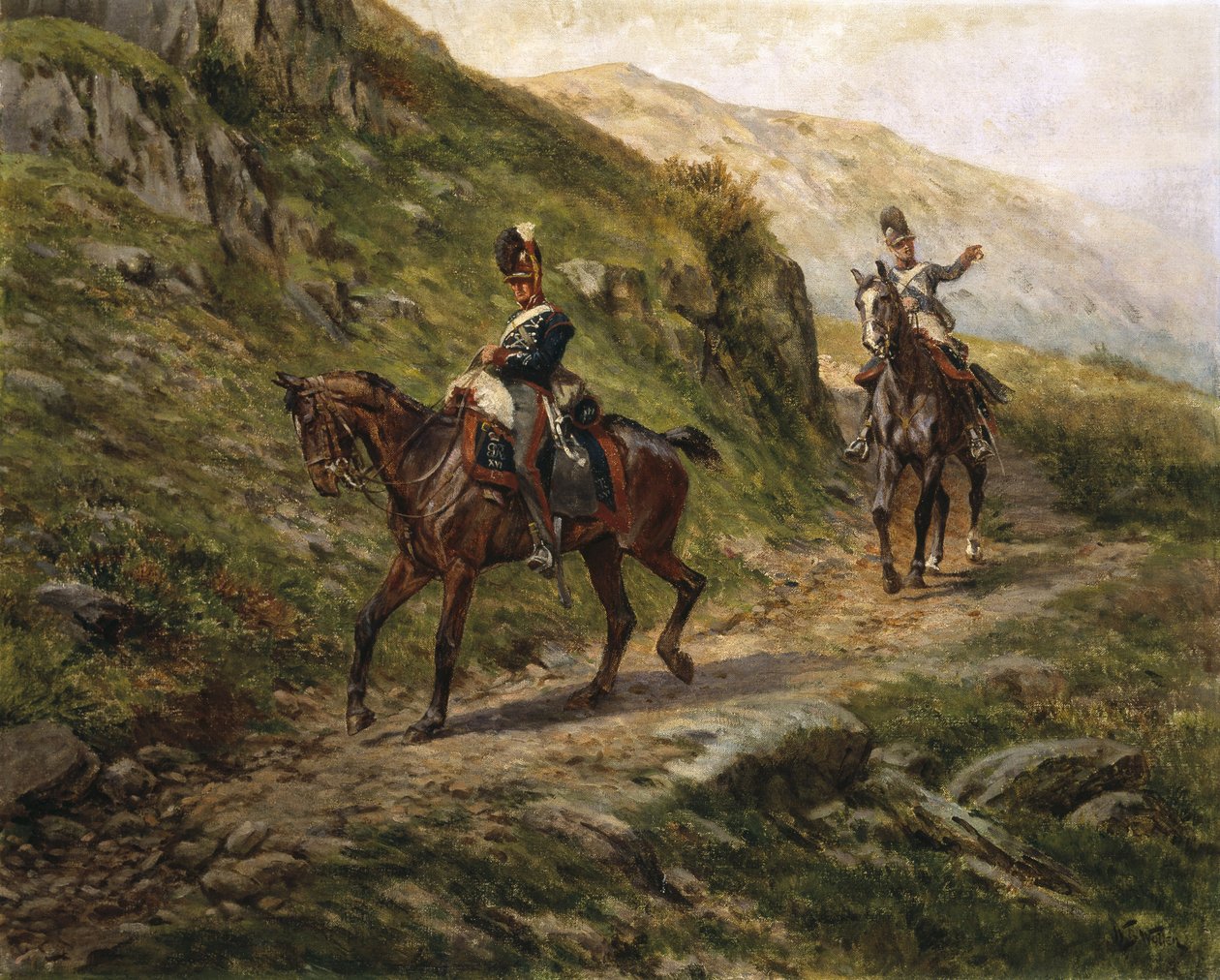 Um Vislumbre do Inimigo, c.1910 de William Barnes Wollen