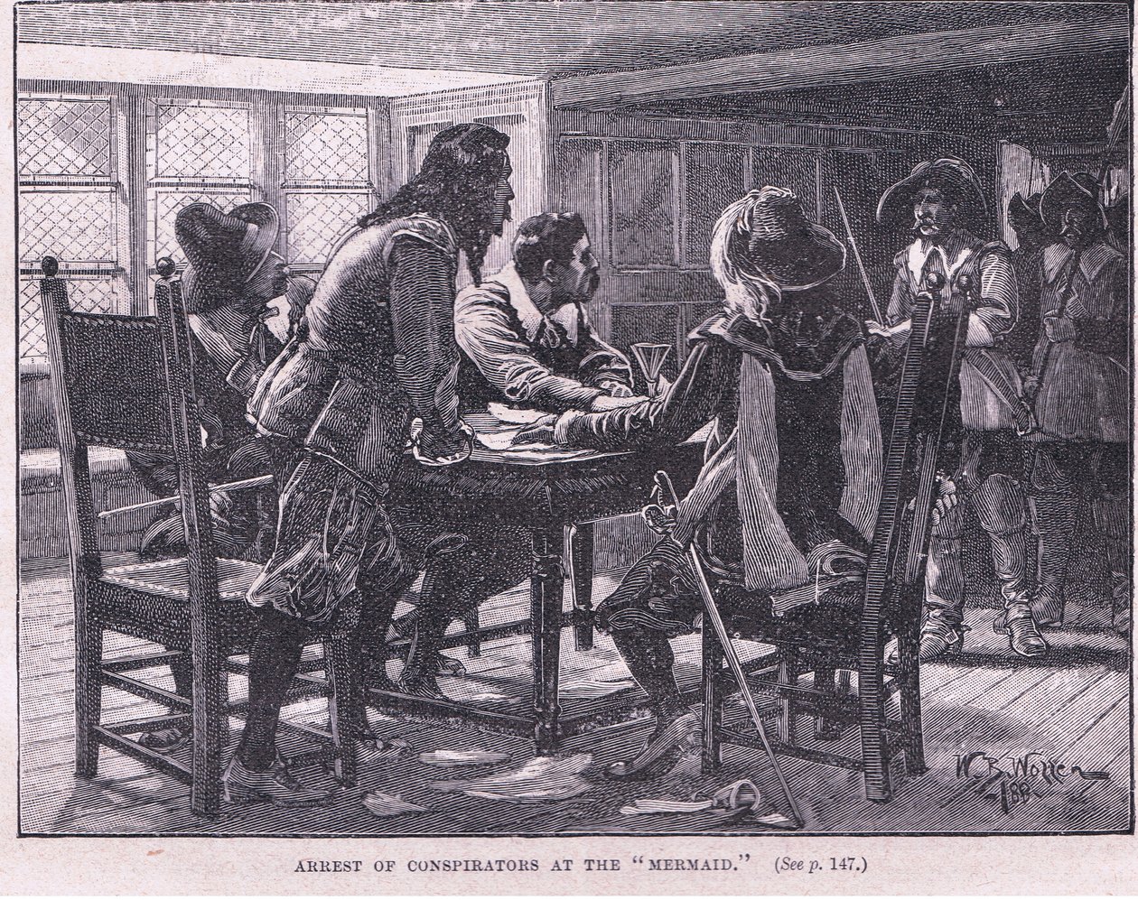 Detenção dos conspiradores na Mermaid AD 1658 de William Barnes Wollen