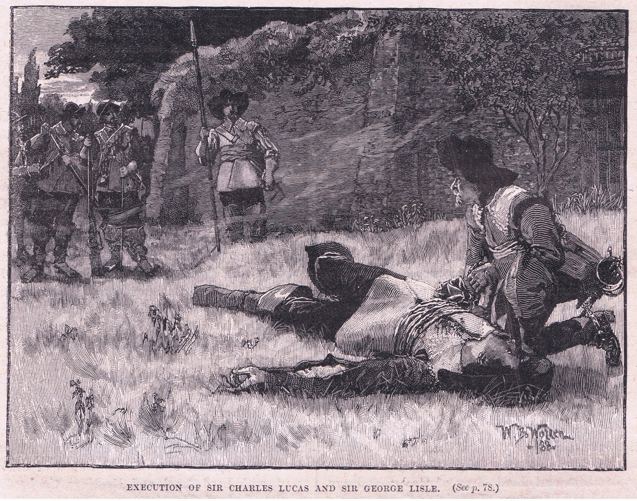 Execução de Sir Charles Lucas e Sir George Lisle AD 1648 de William Barnes Wollen