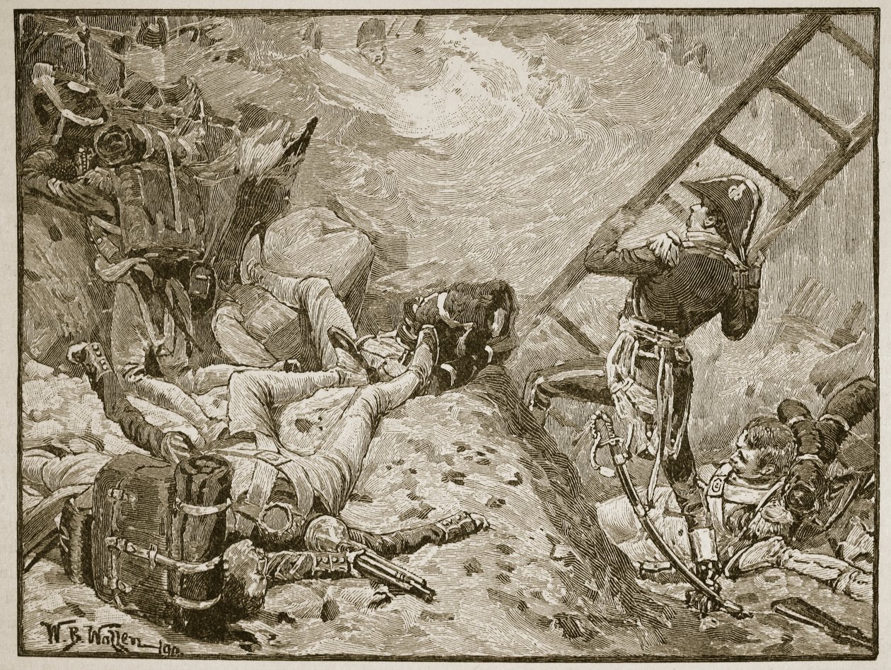 Marechal Lannes em Ratisbona, ilustração de &39;História Ilustrada de Cassell da Inglaterra&39; (foto sépia) de William Barnes Wollen