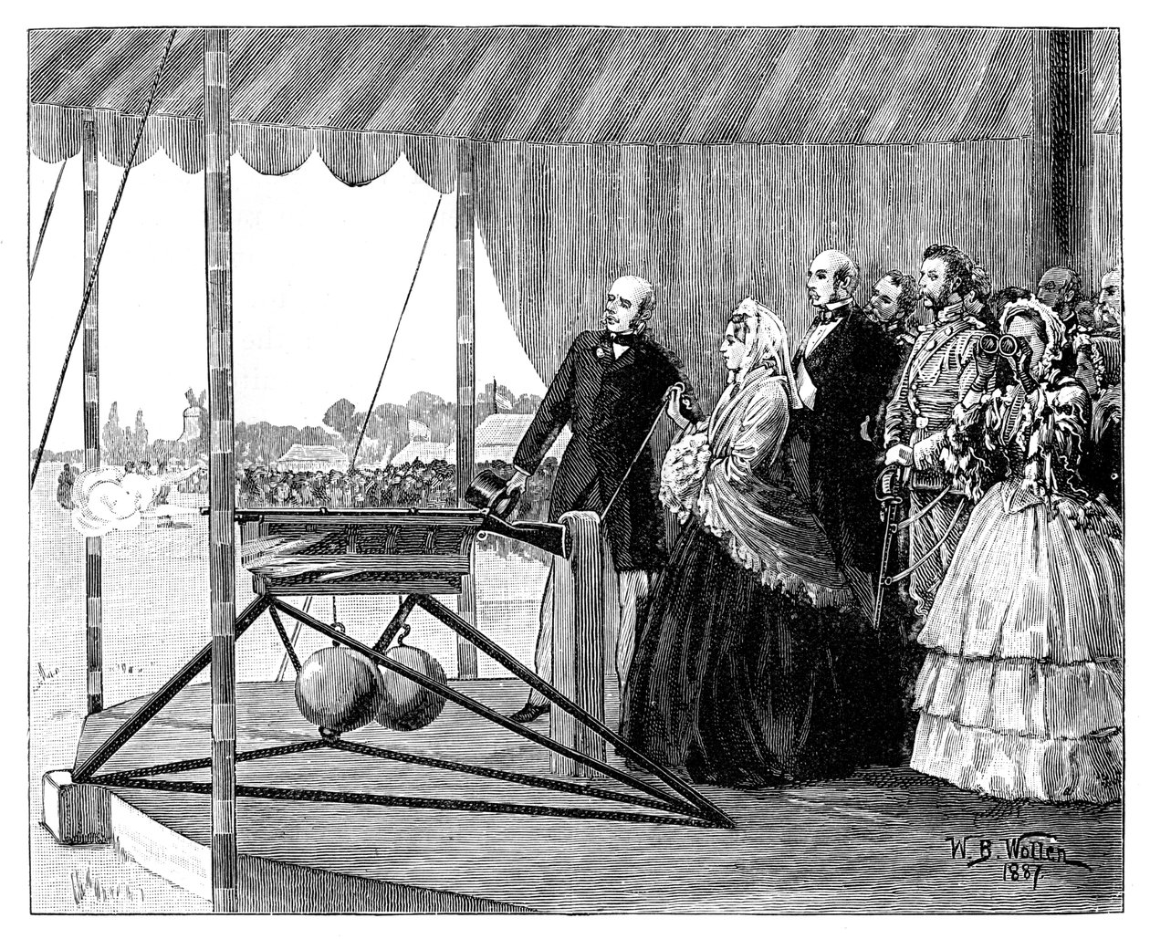 Rainha Victoria disparando o primeiro tiro em Wimbledon, em julho de 1860, 1887. de William Barnes Wollen