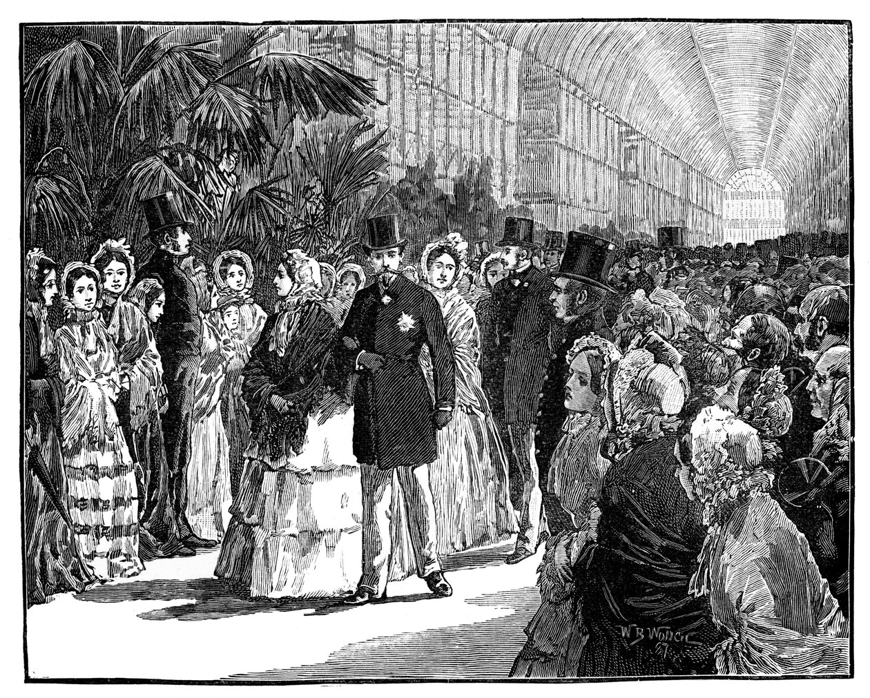 Visita real e imperial ao Palácio de Cristal, década de 1850, c1888. de William Barnes Wollen