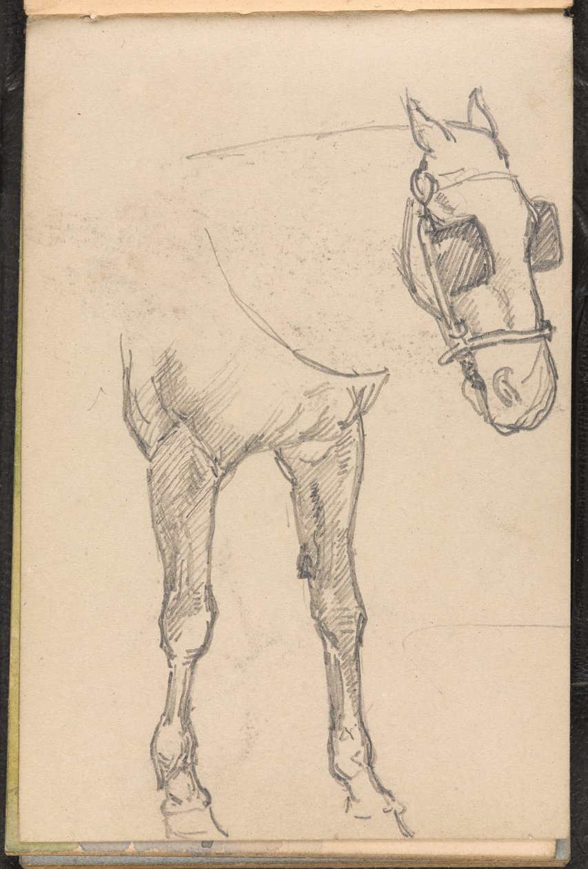 Esboço de cavalo com antolhos, por volta de 1879 de William Barnes Wollen