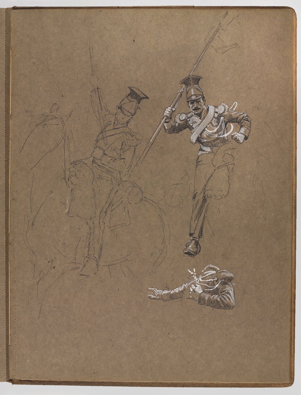Estudos para a pintura a óleo A bandeira: Albuhera, 16 de maio de 1811 de William Barnes Wollen