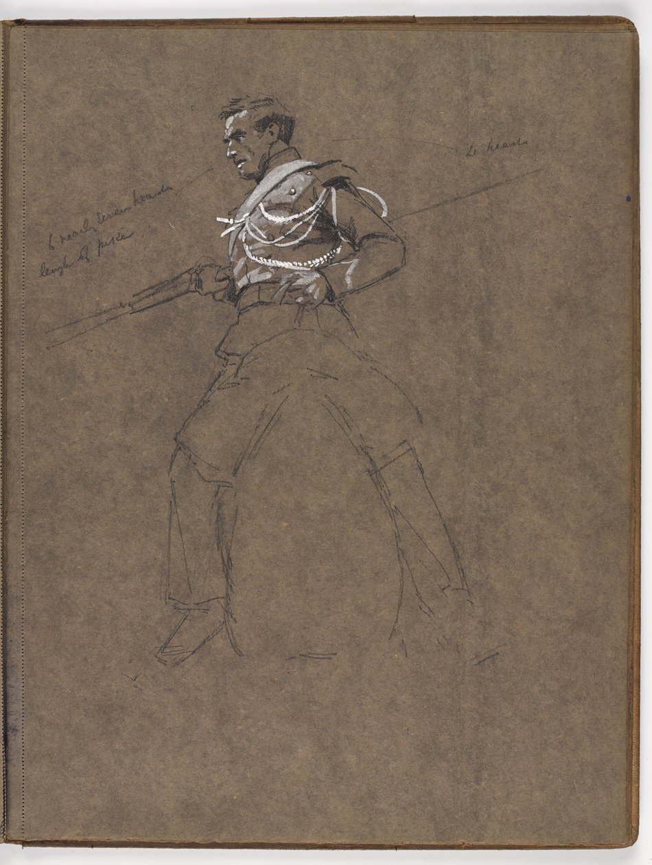 Estudo para a pintura a óleo de William Barns Wollen, A bandeira: Albuhera, 16 de maio de 1811 de William Barnes Wollen