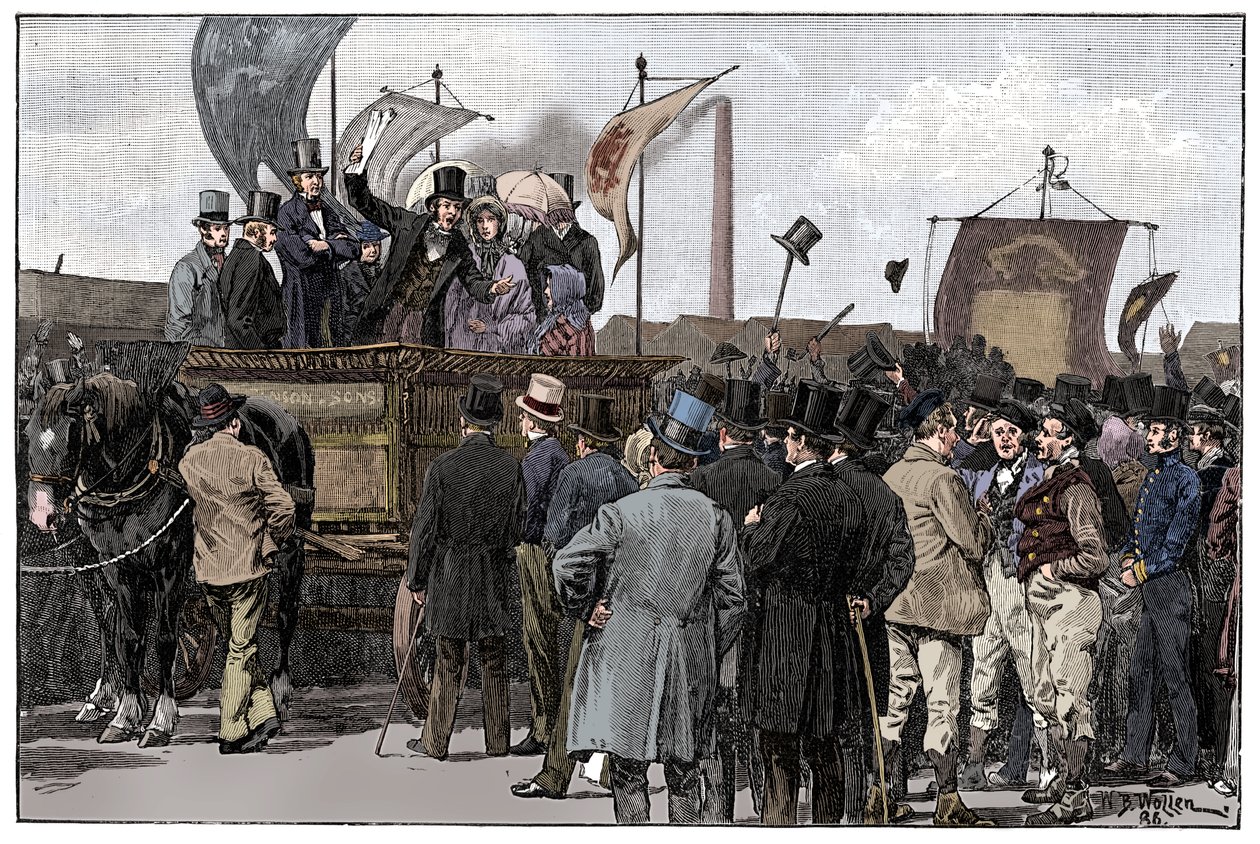 A demonstração cartográfica de Kennington Common, 1848, 1900 de William Barnes Wollen