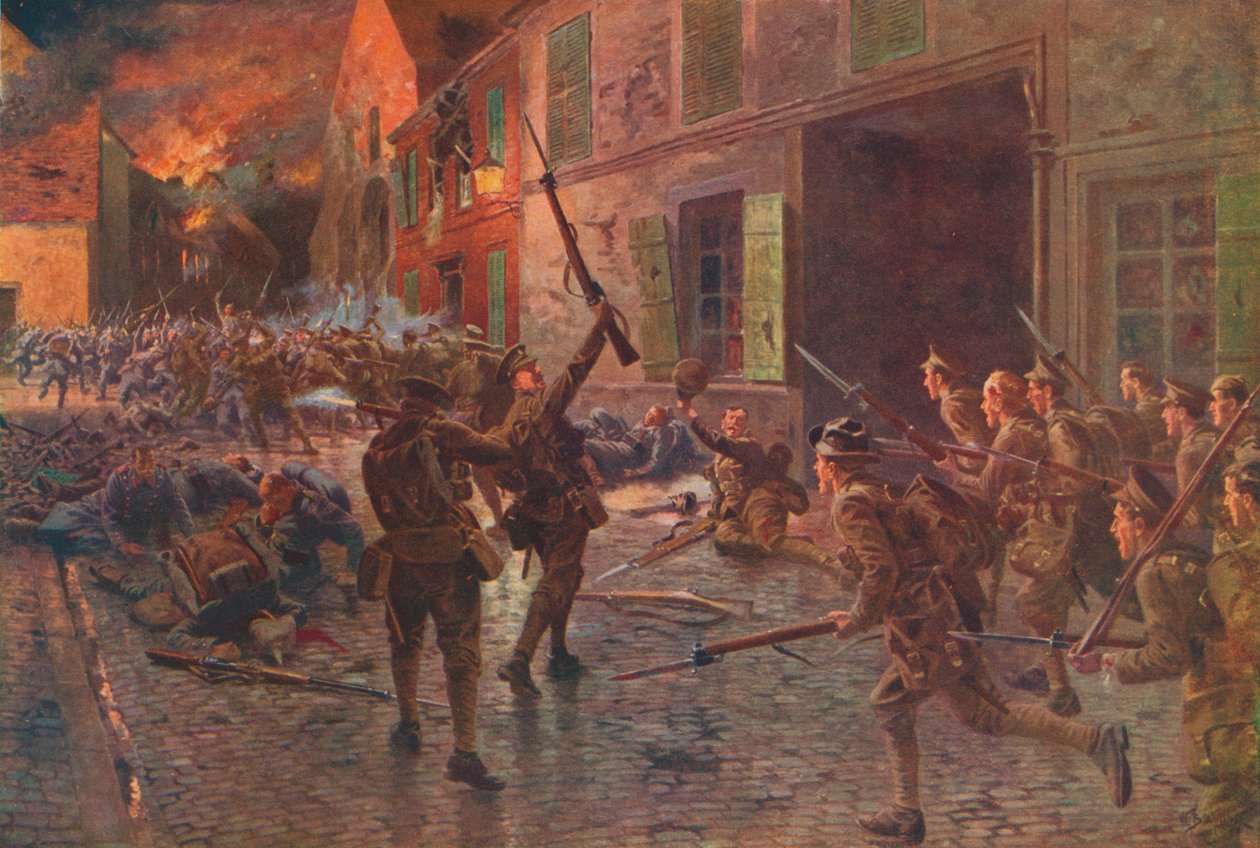 Os guardas Coldstream em Landrecies, agosto de 1914, 1915 1928 de William Barnes Wollen