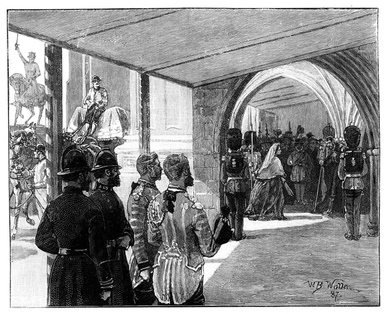 A Abertura do Parlamento, Westminster, Londres, 1866. de William Barnes Wollen