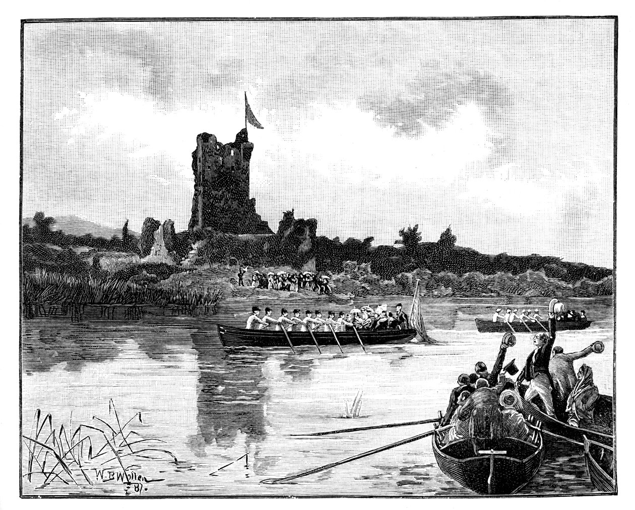 A turnê real na Irlanda, visita ao Castelo de Ross, Killarney, 1887 de William Barnes Wollen
