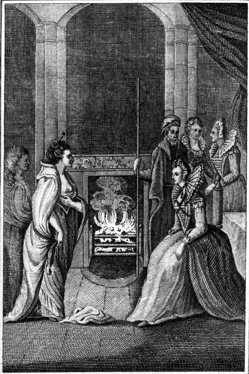 Grana Uile apresentou a rainha Elizabeth, ilustração de &39;Anthologia Hibernica&39; vol. II, impressão feita por Clayton, publicada em 1794 de William Beauford