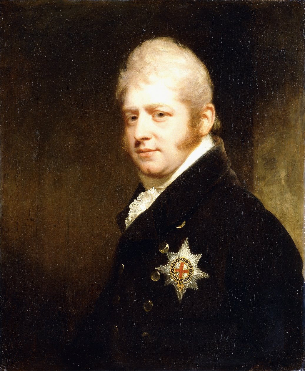 Retrato do príncipe Adolphus Frederick, duque de Cambridge, comprimento do busto usando a estrela da liga, 1808 de William Beechey