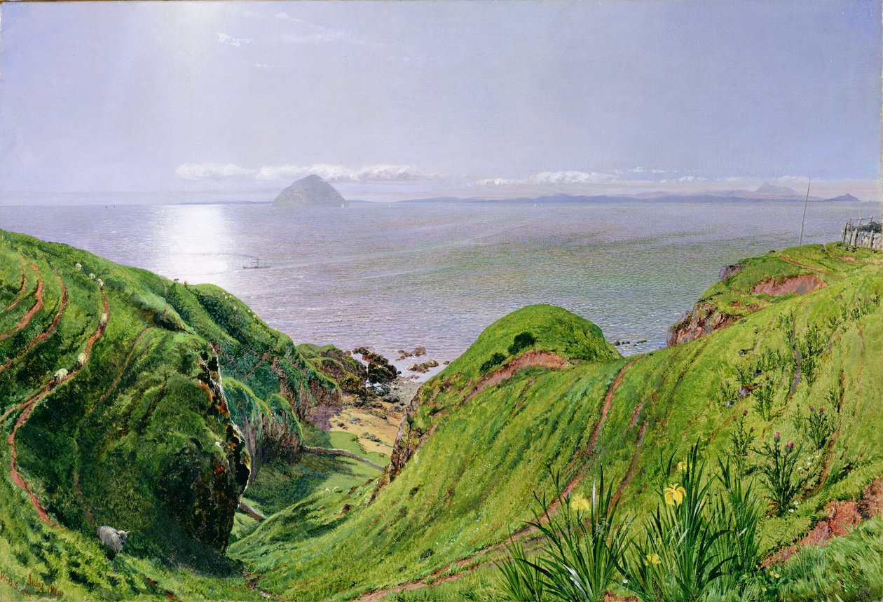 Uma vista de Ailsa Craig e da Ilha de Arran de William Bell Scott