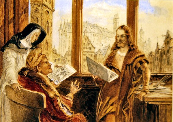 Albrecht Durer em Nuremburgh (aguarela sobre papel) de William Bell Scott