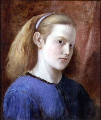 Retrato de uma Rapariga em Azul (óleo sobre tela) de William Bell Scott