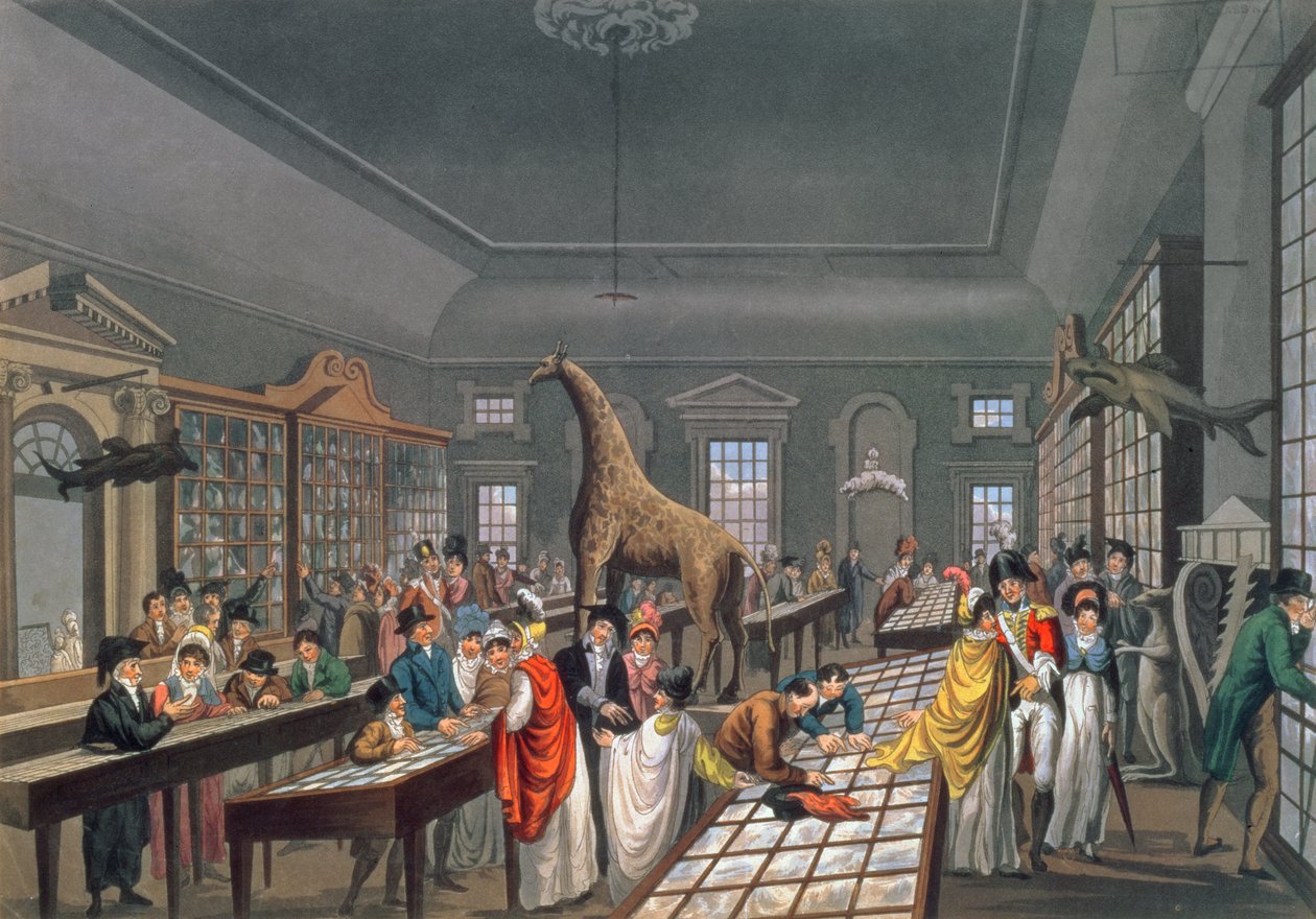 Interior do Salão Egípcio, Piccadilly, gravado pelo artista, c.1815-25 (aquatint) de William Benjamin Sarsfield Taylor