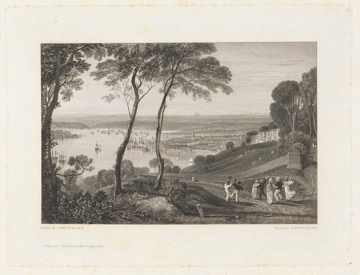 Plymouth Dock, de Mount Edgecumbe de William Bernard Cooke