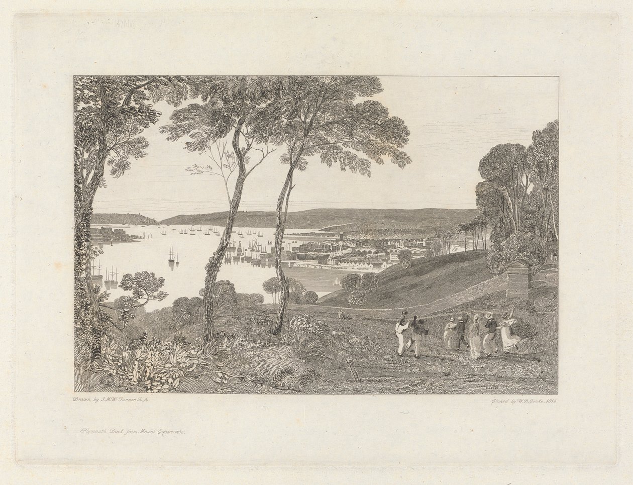 Plymouth Dock do Monte Edgecumbe de William Bernard Cooke
