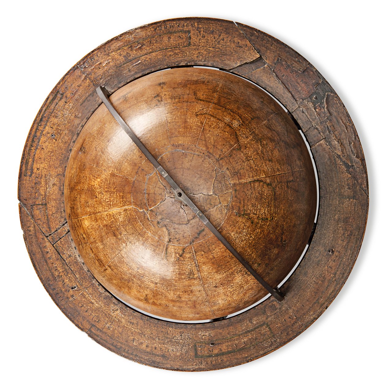 Globo terrestre inglês primitivo, c.1673 de William Berry