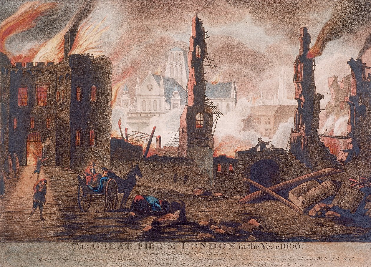 Ludgate, Grande Fogo de Londres, Londres, 1792 de William Birch
