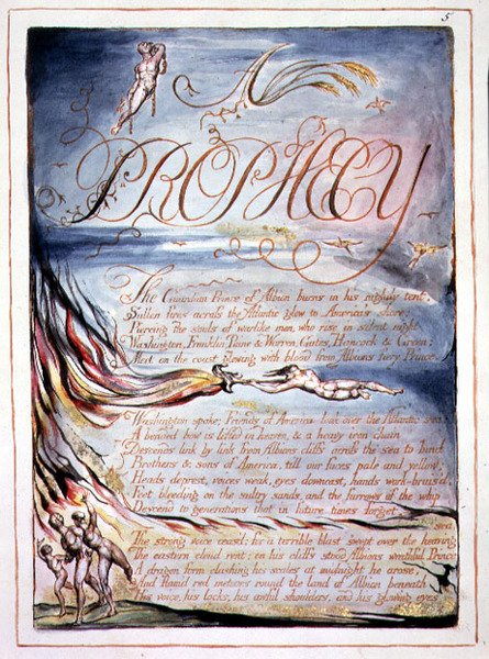 "A Prophecy", placa 3 de "America, a Prophecy". de William Blake