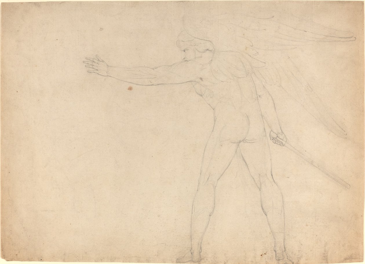 Um Anjo Guerreiro [reto] de William Blake