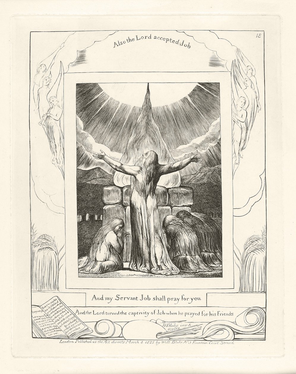 E meu Servo Jó orará por você, 1825 de William Blake
