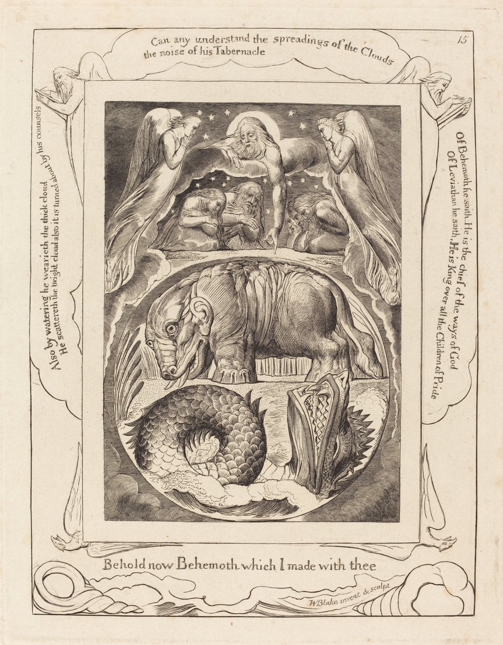 Behemoth e Leviathan, 1825. de William Blake