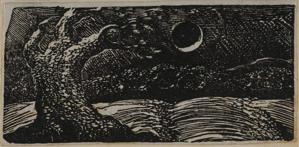 Árvore destruída e colheitas achatadas, das Pastorais de Virgílio de William Blake