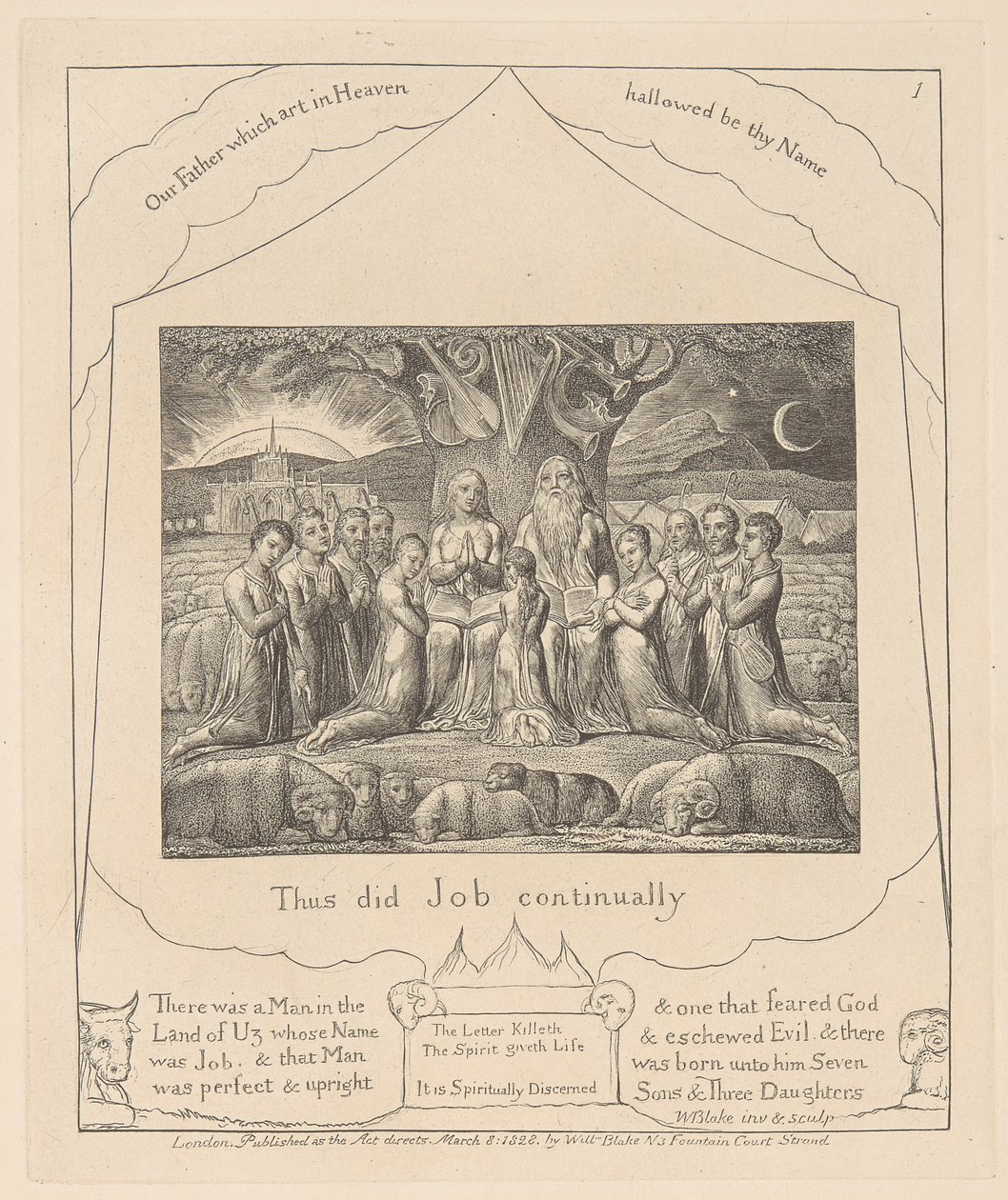 Livro de Job, Placa 1, Job and His Family de William Blake