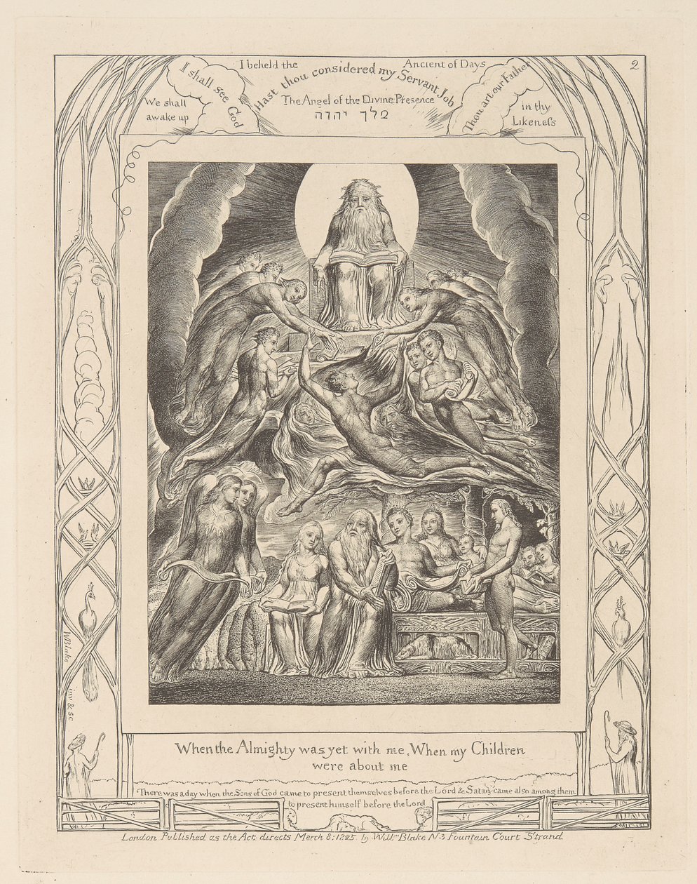 Livro de Jó, Placa 2, Satanás perante o Trono de Deus de William Blake